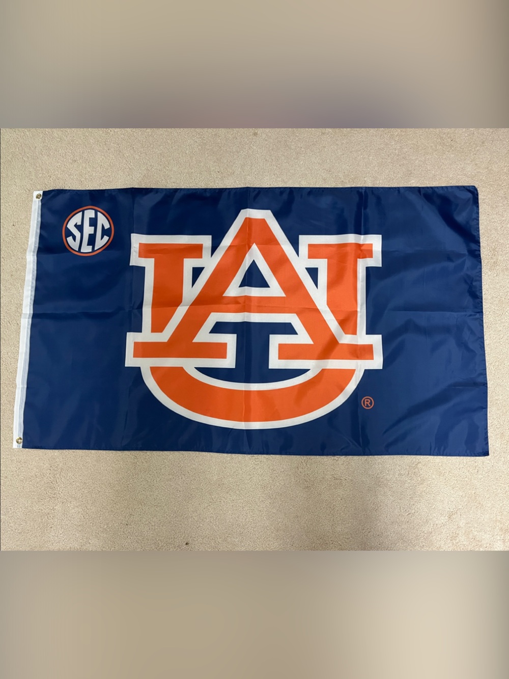 NEW Auburn SEC Navy & Orange Fan Flag - Official Collegiate Design 33.25x58”